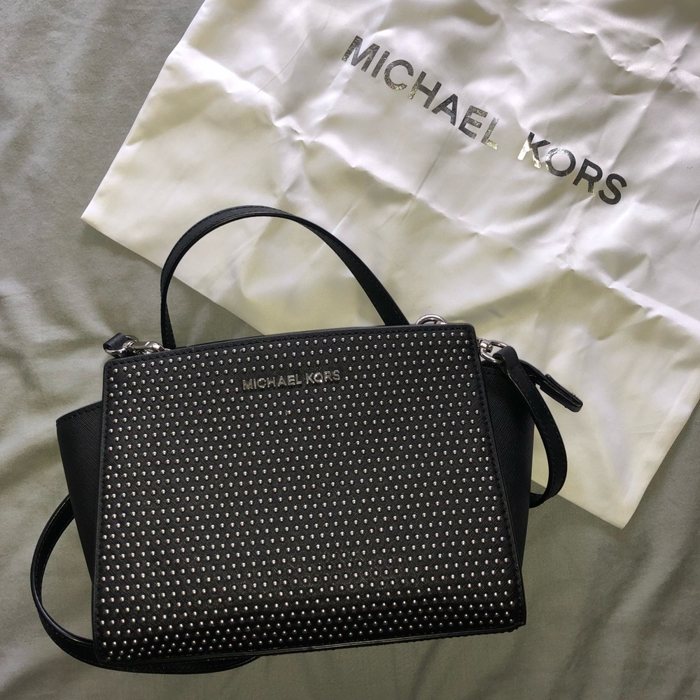Black Studded Michael Kors Bag NEVER WORN